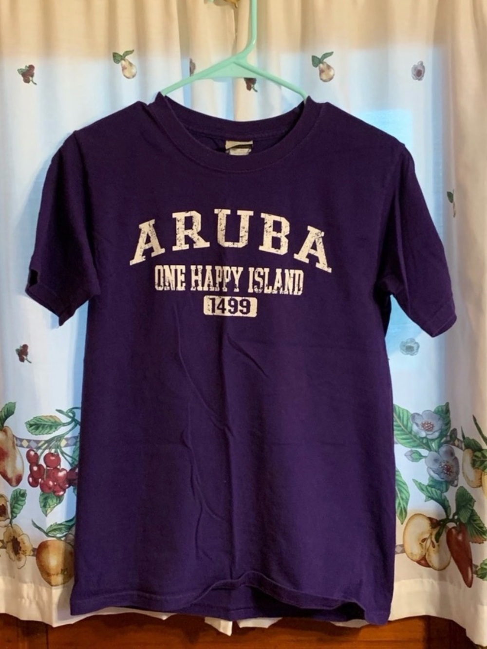 Aruba 'One Happy Island' Kids T‑Shirt in Purple